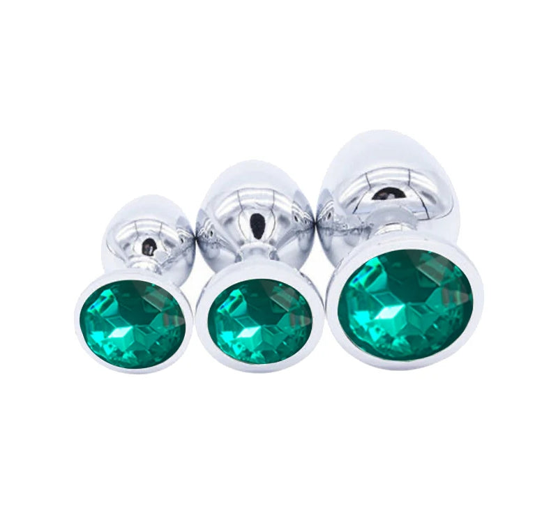 Green Jewel Stainless Steel Butt Plug