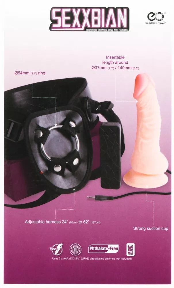 SEXXBIAN Strap-on Vibrator 6.5 inch