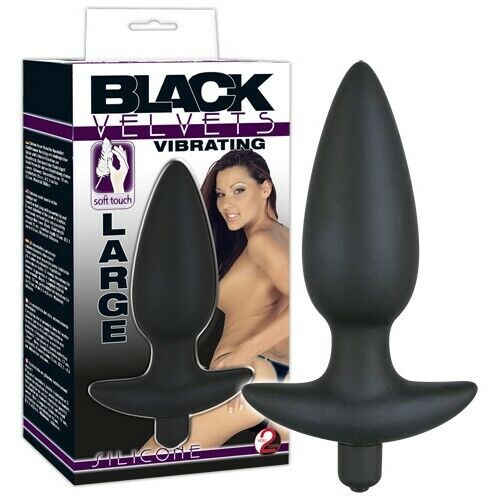 Black Velvets Vibrating large silicone anal plug