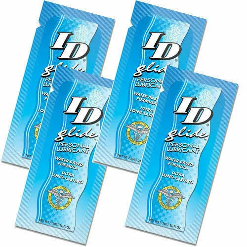 ID Glide Natural Feel Lubes 7.5ml Sachets x 4 - Water Based Lubricants